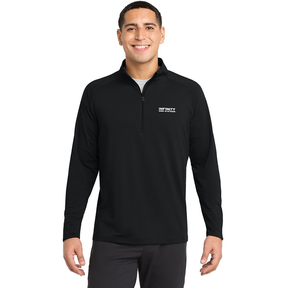 Sport Tek Stretch Black 1/4 Zip Pullover