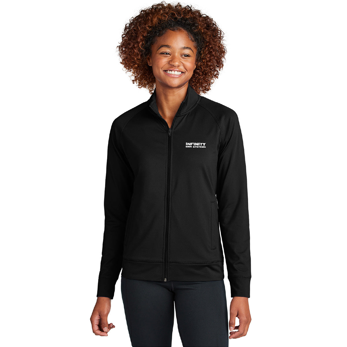 Sport Tek Women's Stretch Black Jacket