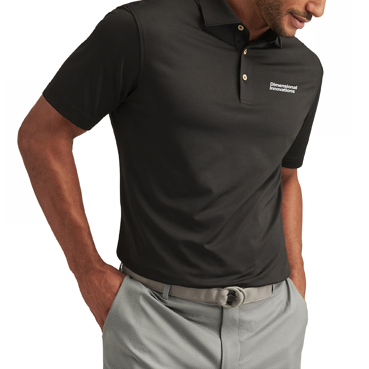 Peter Millar Solid Black Polo