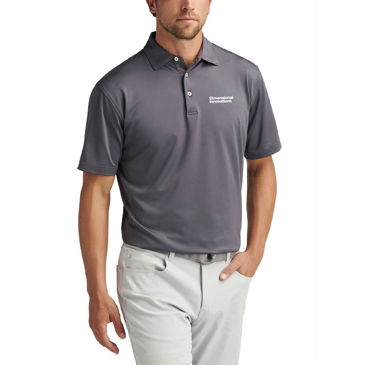 Peter Millar Solid Grey Polo