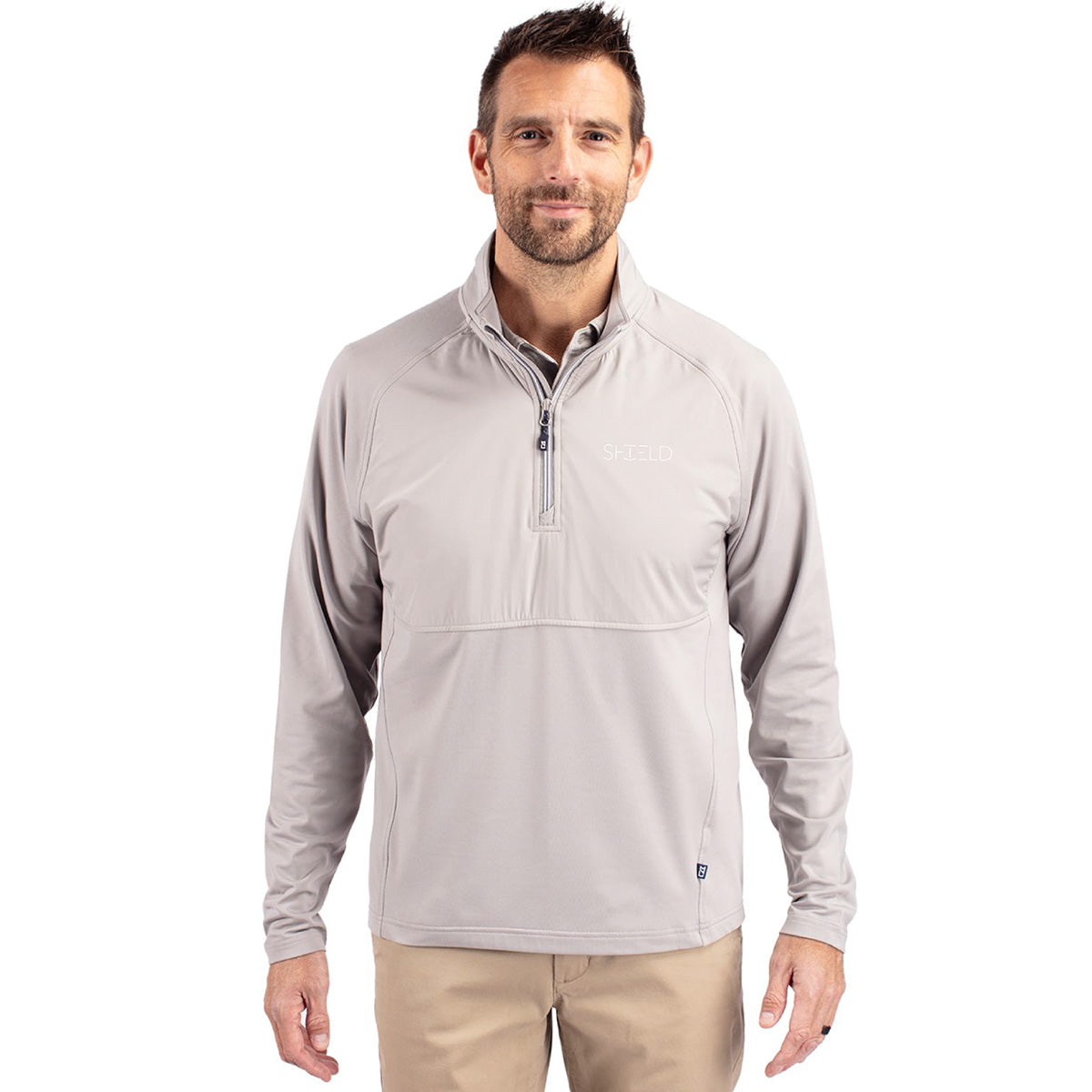 Cutter & Buck Hybrid White 1/4 Zip Pullover