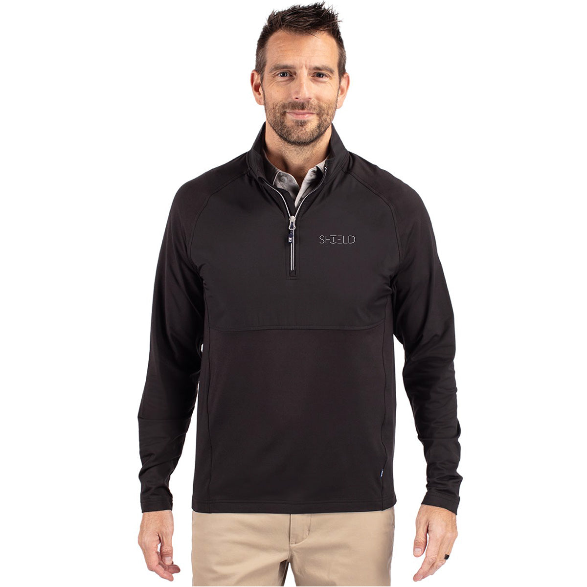 Cutter & Buck Hybrid Black 1/4 Zip Pullover